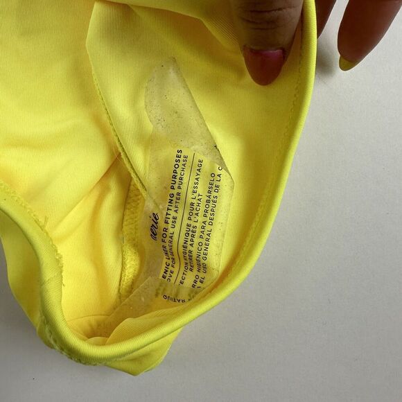 Aerie Yellow High Waisted High Cut Cheeky Bathing Suit Bikini Bottom Tie Sz XS - Picture 4 of 5